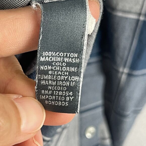 Bonobos Slim Fit Shirt Mens XXL Blue Gray Plaid Long Sleeve Button Down Cotton - Picture 7 of 13